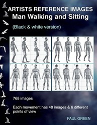 Artists Reference Images - Man Walking and Sitting