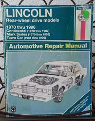 Lincoln Rear Wheel Drive Models (1970-1996) Automotive Repair Manual