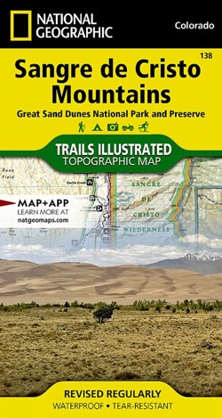Sangre de Cristo Mountains Map (Great Sand Dunes Nat Park)