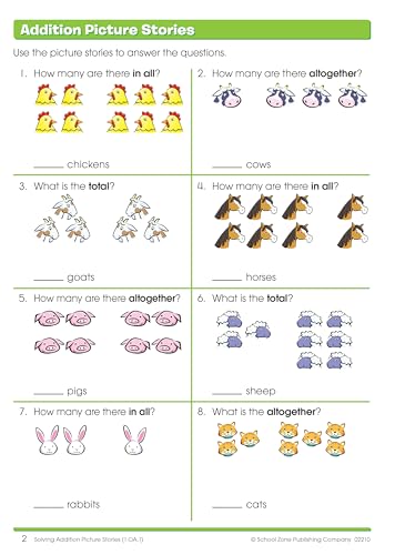 School Zone Word Problems Grades 1-2 Workbook