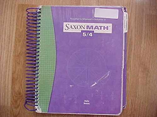 Saxon Math Vol Teachers Manual rd Edition