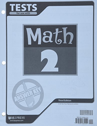 Math Tests Answer Key Grade 2 3rd Edition