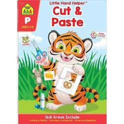 School Zone Cut & Paste Workbook with Stickers