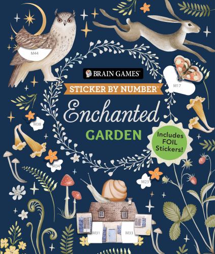 Brain Games - Sticker by Number: Enchanted Garden (24 Images to Sticker)