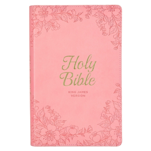 KJV Bible Deluxe Gift (Faux Leather, Pink Floral W/Zipper)