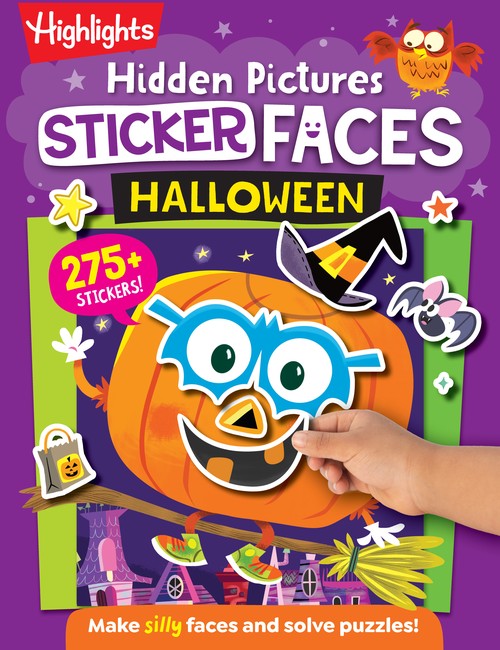 Highlights - Hidden Pictures Sticker Faces: Halloween: Halloween Crafts Activity Book with Pumpkin Faces and Over 200 Silly Make-A-Face Stickers, Halloween Gift for Kids Ages 36