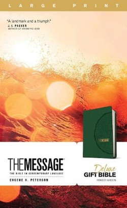 The Message Deluxe Gift Bible, Large Print, Green