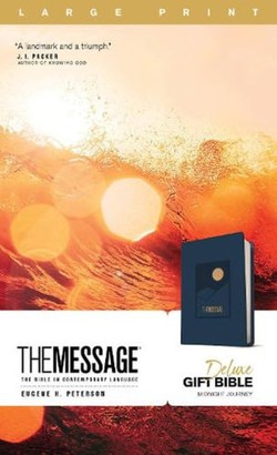 The Message Deluxe Gift Bible, Large Print, Navy