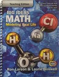 Big Ideas Math, Modeling Real Life, Model of Water Molecule H2O, Model of Sodium Chloride Molecule NaCl, Common Core Teaching Edition, 9781642085587, 1642085588, c. 2019