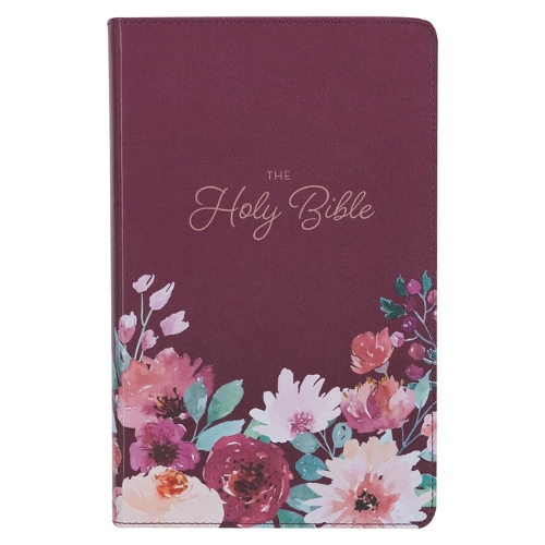 KJV Bible Giant Print Standard-Size (Faux Leather, Purple Floral Printed)