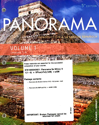 Panorama th Ed Looseleaf Vol Chp w Supersite Plus vTxtmos and WebSAM
