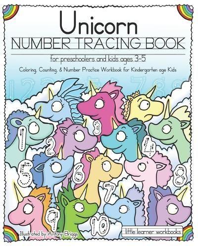 Unicorn Number Tracing Book for Preschoolers & Kids ages 3-5