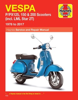 Vespa P/PX125, 150 & 200 Scooters (incl. LML Star 2T) (78-17)