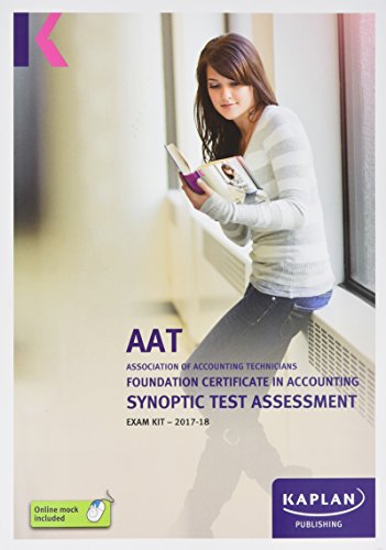 Foundation Certificate in Accounting Synoptic Test Assessment