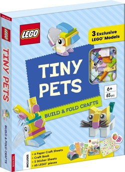 LEGO  Books. Tiny Pets: Build and Fold Crafts (with 3 exclusive models, 65 pieces, craft book, craft sheets and stickers)