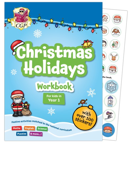 CGP Christmas Holidays Activity Workbook - for kids in Year 1 (ages 5-6)