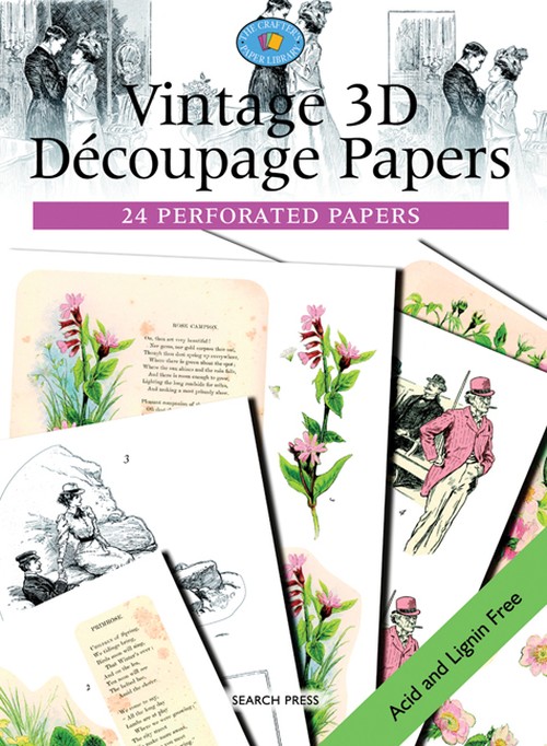 Crafter's Paper Library: Vintage 3D Decoupage Papers
