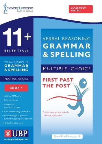 11+ Verbal Reasoning Grammar & Spelling for CEM, Multiple Choice Practice Tests Included