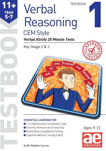 11+ Verbal Reasoning Year 5-7 CEM Style Testbook 1