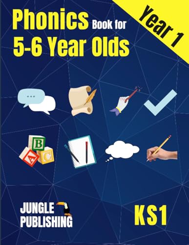 Phonics Book for 5-6 Year Olds: Bumper Phonics Activity Book for Year 1 - KS1 | Practice Letters, Sounds, Words, Tracing and Handwriting (Jungle Publishing Phonics)