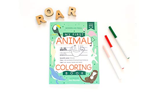 My First Animal Coloring Book for Kids Ages Learn Fun Facts Practice Handwriting and Color Hand Drawn Illustrations Preschool Kindergarten Educational Coloring Books for Kids