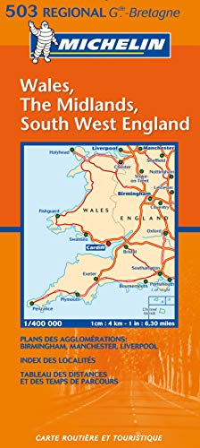 Michelin Map Great Britain: Wales, the Midlands, South West England 503