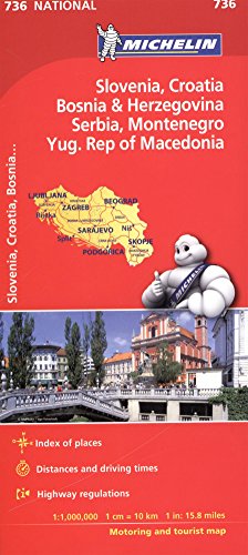 Slovenia, Croatia, Bosnia - Michelin National Map 736