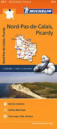 Nord-Pas-de-Calais, Picardy - Michelin Regional Map 511
