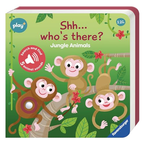 Ravensburger Play+ Infant & Toddler - Shh, Who's there? Jungle Animals My First Seek and Find Sound Book