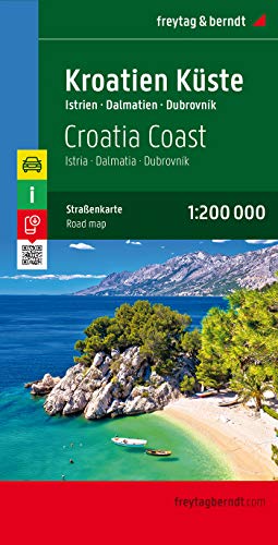 Croatian Coast - Istria - Dalmatia - Dubrovnik Road Map 1:200 000