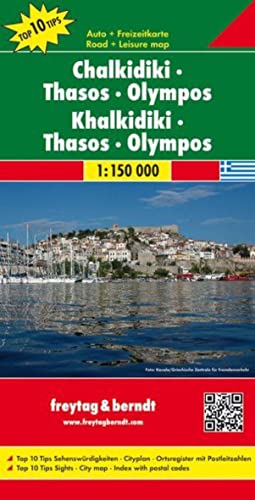 Chalkidiki - Thasos - Olympos Road Map 1:150 000