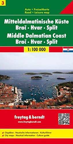 Sheet 3, Middle Dalmatian Coast - Bra? - Hvar - Split Road Map 1:100 000