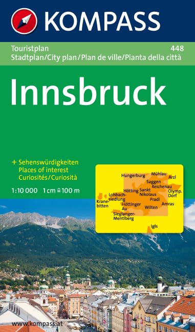 Innsbruck 1 : 10 000: Touristplan mit Sehenswürdigkeiten. 1:10000