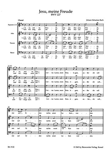 Motet No.3 Jesu, meine Freude BWV 227 (Choral Score)