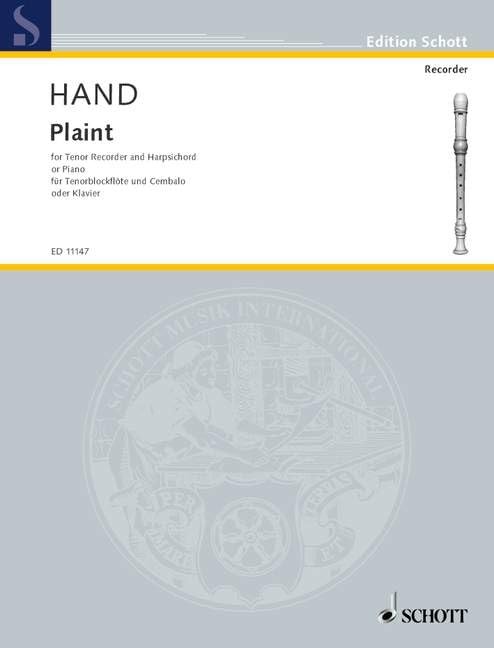 Plaint: tenor recorder and harpsichord (piano).