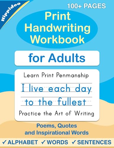 Print Handwriting Workbook for Adults