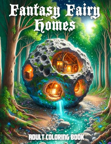 Fantasy Fairy Homes Adult Coloring Book: Discover 80 Grayscale Illustrations of Enchanted Dwellings and Magical Scenes for Relaxation and Stress Relief