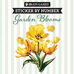 Brain Games - Sticker by Number Compact Edition: Garden Blooms 7x7 Inches Travel Size Activity Book for Adults & Kids 7+